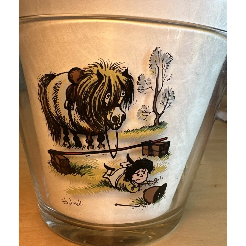 Vintage 1950's Norman Thelwell The Pony‎ Ice Bucket/Candy Dish Bowl Cartoon RARE